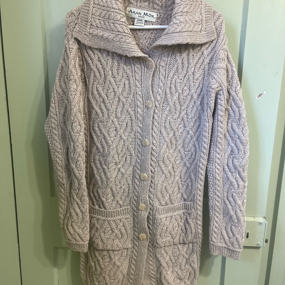 Aran Mor long Wool Sweater